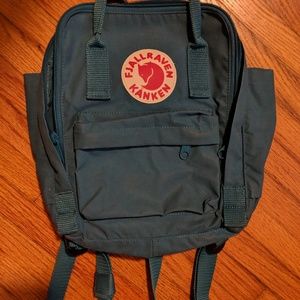 Fjallraven teal mini backpack purse